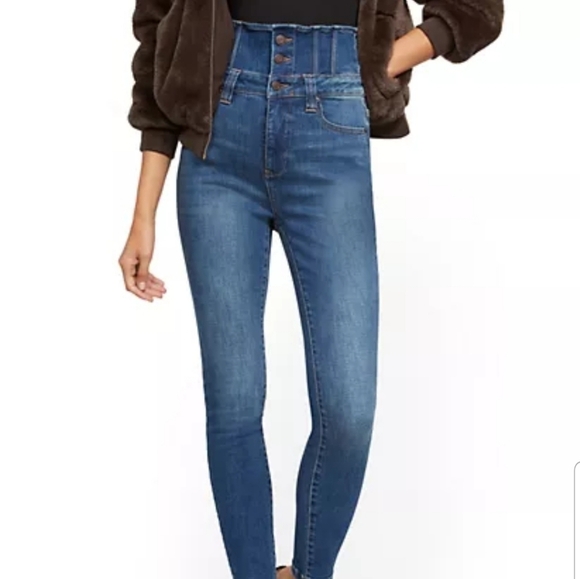 Super High-Waisted Corset Super-Skinny Jeans - Picture 4 of 4